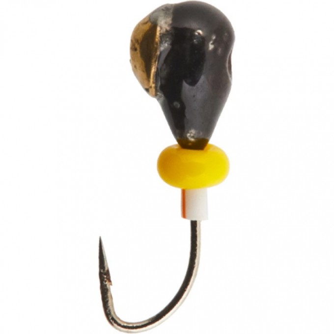 Мормышка вольфрамовая LUCKY JOHN КАПЛЯ с отверстием (коза) с коронкой с бисером 30мм, цвет go LJ33030-02