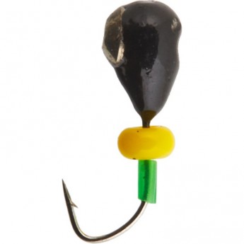 Мормышка вольфрамовая LUCKY JOHN КАПЛЯ с отверстием (коза) с коронкой с бисером 40мм, цвет s