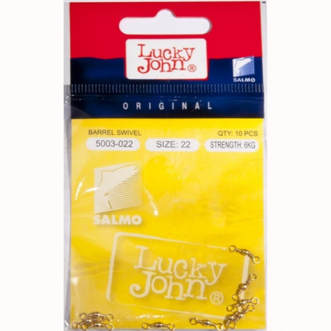 Вертлюги LUCKY JOHN BARREL SWIVEL BRASS 022 10Шт. 5003-022