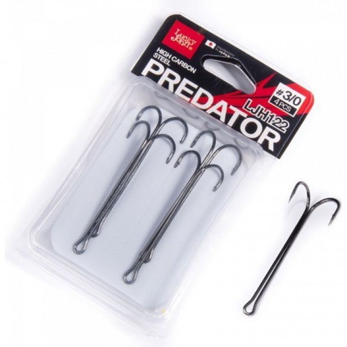 Крючки-двойники LUCKY JOHN LJH122, № 4/0, 4Шт. LJH122-K040