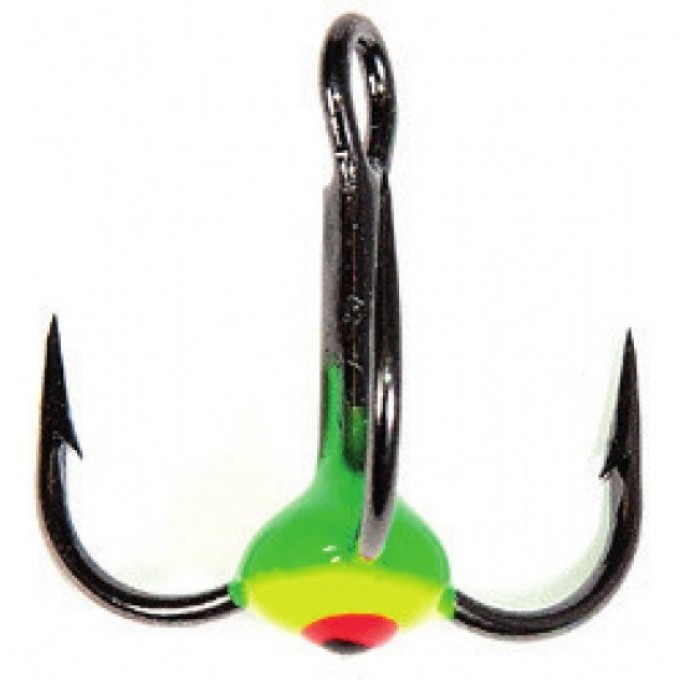 Крючок-тройник для приманок LUCKY JOHN с каплей цветной, №8, цвет GYF LJ99080-14