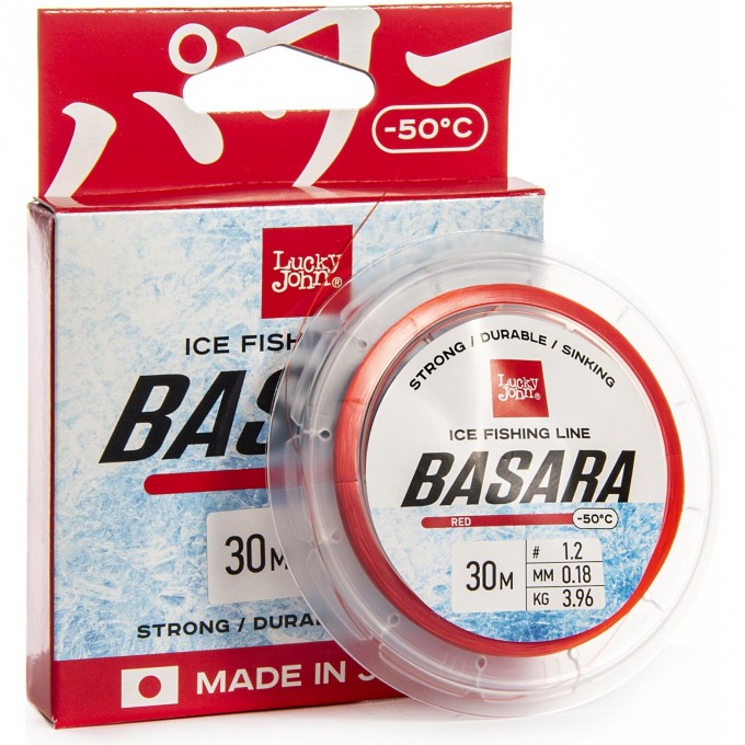 Леска монофильная зимняя LUCKY JOHN BASARA Red 030/018 LJ4002-018