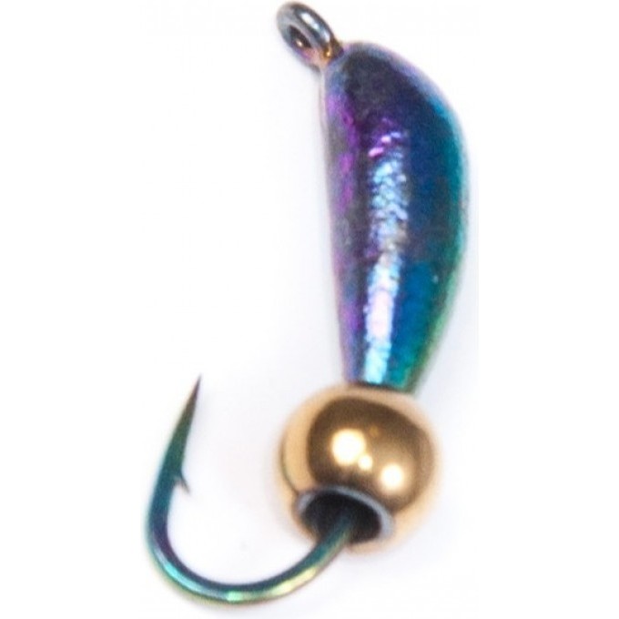 Мормышка вольфрамовая LUCKY JOHN БАНАН спортивный бензин с петелькой и диско шаром золото 40мм, цвет GO LJ36080-05