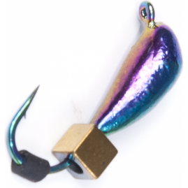 Мормышка вольфрамовая LUCKY JOHN БАНАН спортивный бензин с петелькой и кубиком золото 40мм, цвет KG