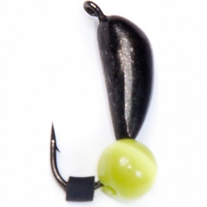 Мормышка вольфрамовая LUCKY JOHN БАНАН СПОРТИВНЫЙ с петелькой и бисером желтый кошачий глаз 40мм, цвет Y LJ36080-02