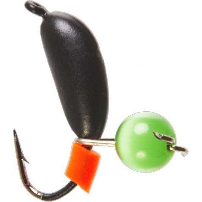 Мормышка вольфрамовая LUCKY JOHN ДРЕЙССЕНА с петелькой и бисером Кошачий Глаз 40мм, цвет green LJ34040-11