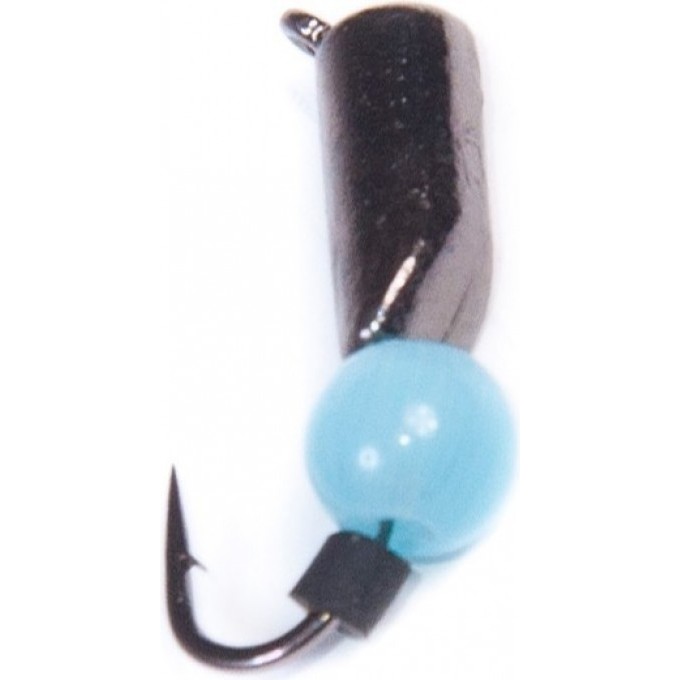 Мормышка вольфрамовая LUCKY JOHN СТОЛБИК с петелькой и бисером голубой Кошачий Глаз 85мм, 035/12 LJ35085-12