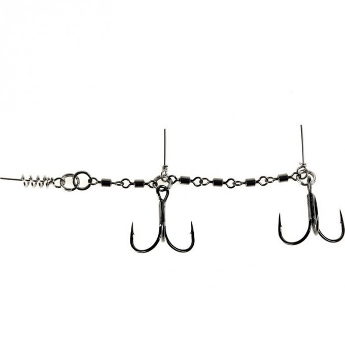 Оснастка стальная LUCKY JOH STINGER POWER CHAIN 3,5+5,5cm, оснащенная тройниками №02/0+№1/0 1шт. LJP7402-M