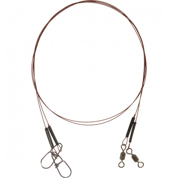 Поводки стальные LUCKY JOHN PRO SERIES SSW 7х7, оснащенные вертлюгой и застёжкой, диаметр 0,36Мм /12Кг/30См/2Шт. LJP6112-030