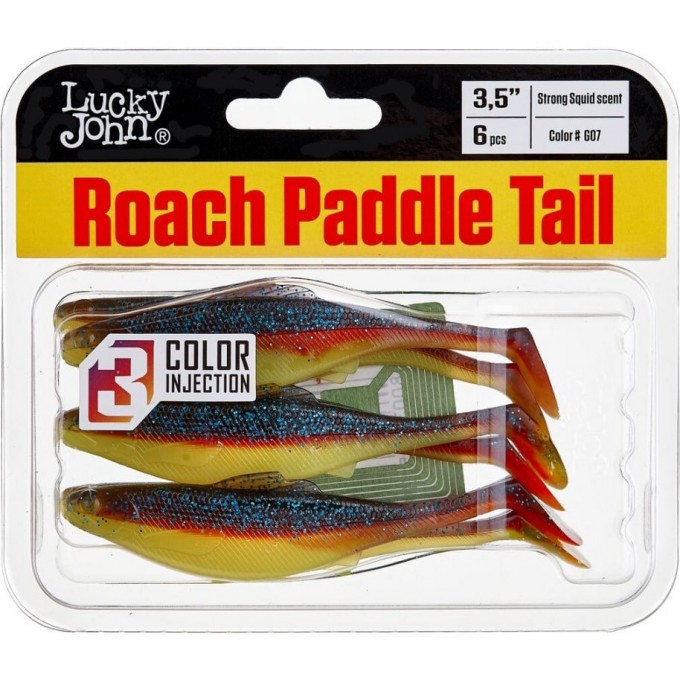 Виброхвост LUCKY JOHN PRO SERIES ROACH PADDLE TAIL 3.5in (8,9 см), цвет g07 6Шт. 140180-G07