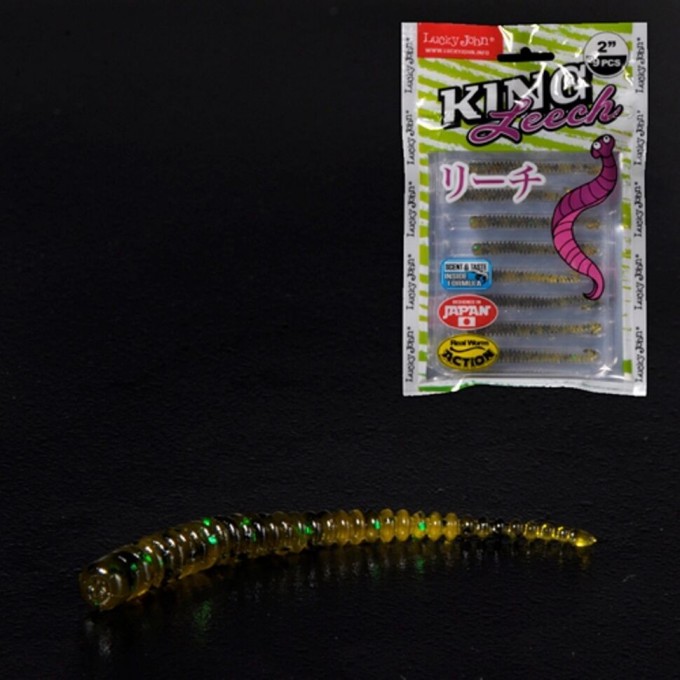 Слаги съедобные искусственные LUCKY JOHN PRO SERIES KING LEECH 2in (5 см), цвет pa19, 9шт. 140152-PA19