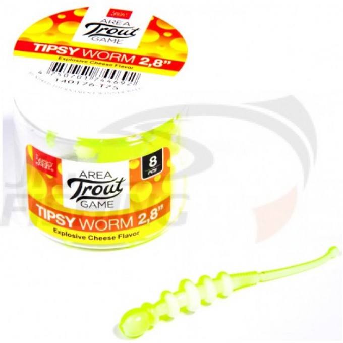 Слаги съедобные искусственные LUCKY JOHN PRO SERIES TIPSY WORM 2,3 in (58 мм), цвет T75, 12 шт 140175-T75