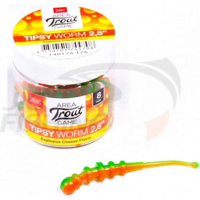 Слаги съедобные искусственные LUCKY JOHN PRO SERIES TIPSY WORM 2,3 in (58 мм), цвет T76, 12 шт 140175-T76