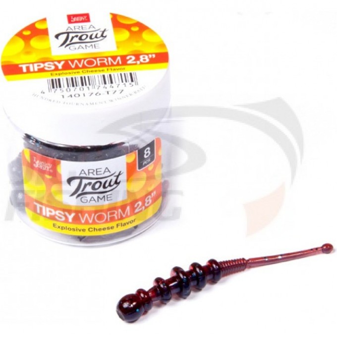 Слаги съедобные искусственные LUCKY JOHN PRO SERIES TIPSY WORM 2,3 in (58 мм), цвет T77, 12 шт 140175-T77